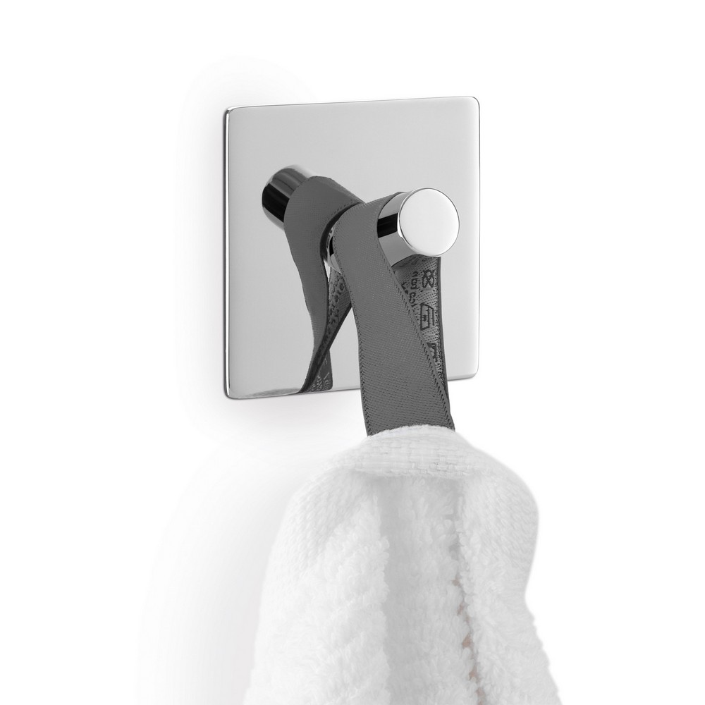 Handdoekhaak Duplo zelfklevend vierkant spiegelglans