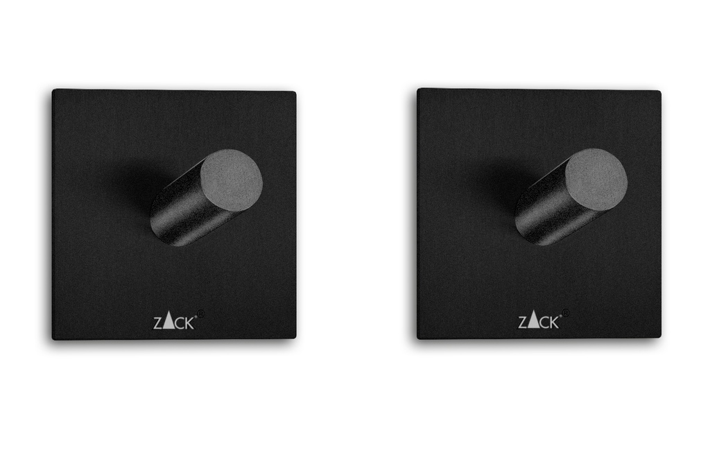 Handdoekhaken Vierkant, Set/2. Zwart Duplo