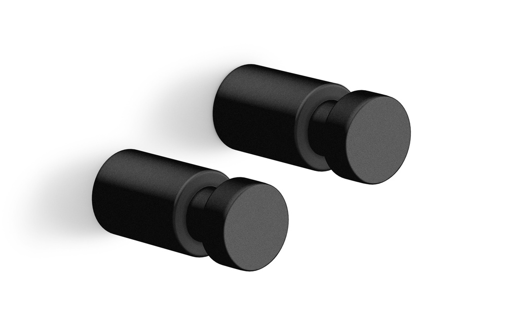 Handdoekhaak, Set/2, Groot, Zwart Aivo